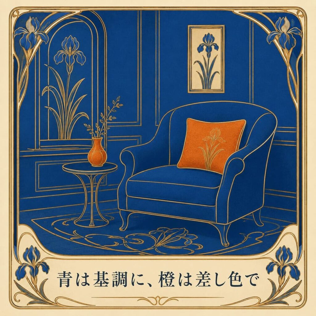 青色の補色の使い方