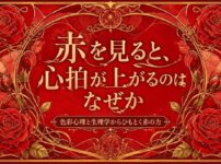 色彩心理 赤を見ると心拍が上がる理由を解説するアイキャッチ画像