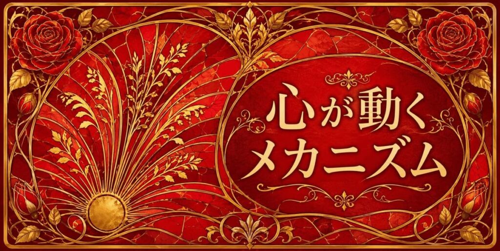 色彩心理 赤の心理的作用を示す心が動くメカニズムセクションバナー