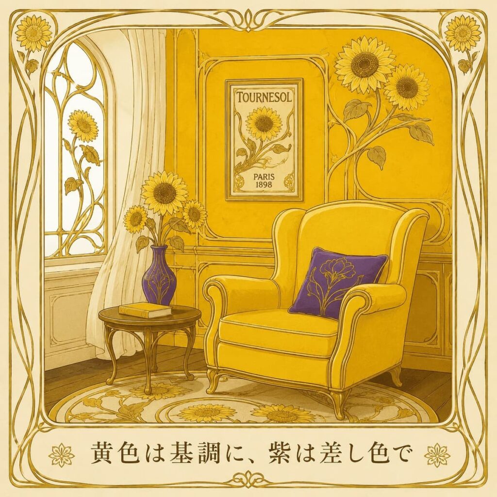 黄色の補色の使い方